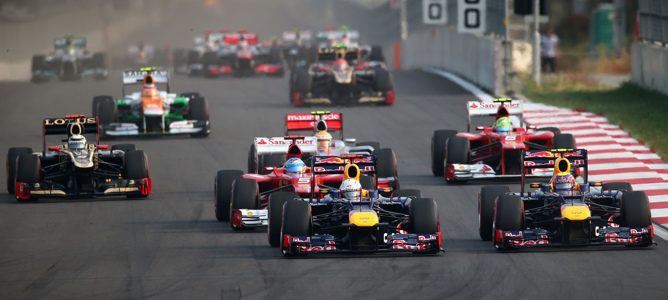 Salida del Gran Premio de Corea 2012