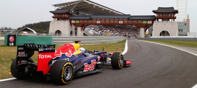 Sebastian Vettel entrando en los boxes de Corea