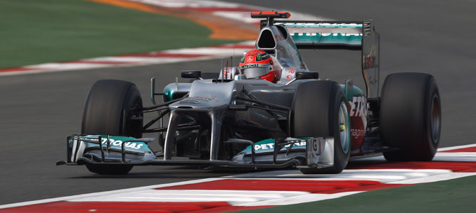 Michael Schumacher con Mercedes en India 2012