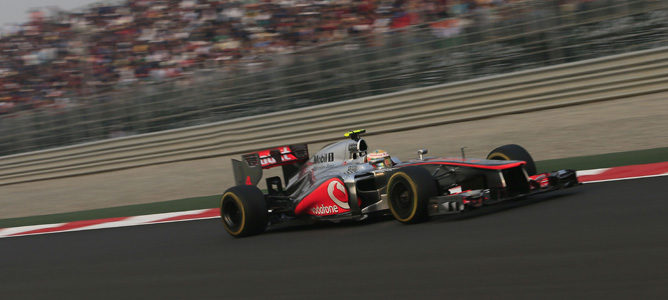 Lewis Hamilton en la carrera del GP de India 2012