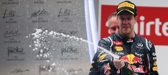 Sebastian Vettel en el podio