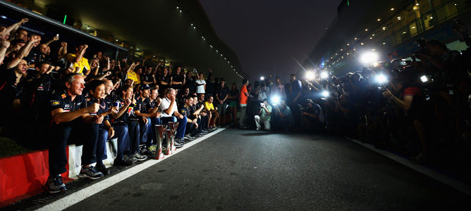 Red Bull celebra su triunfo en India 2012