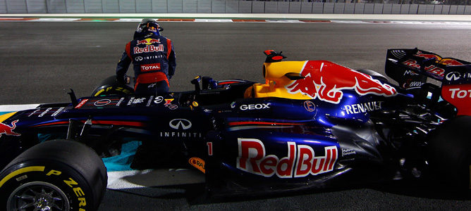 Sebastian Vettel detuvo su Red Bull RB8 al final de la clasificación en Abu Dabi