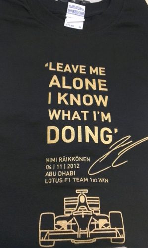 Kimi Räikkönen regaló 500 camisetas a su equipo con el famoso mensaje de radio de Abu Dabi