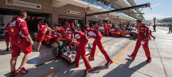 Los Ferrari en la clasificación del GP de Estados Unidos