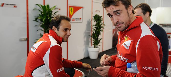 Fernando Alonso y Felipe Massa en la clasificación del GP de Estados Unidos