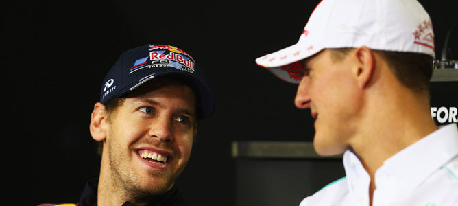 Vettel y Schumacher en rueda de prensa