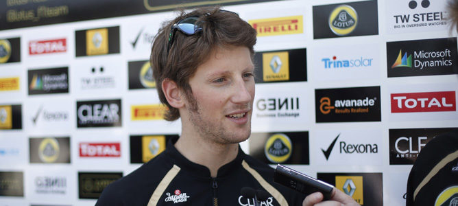 Romain Grosjean ante los medios en Interlagos