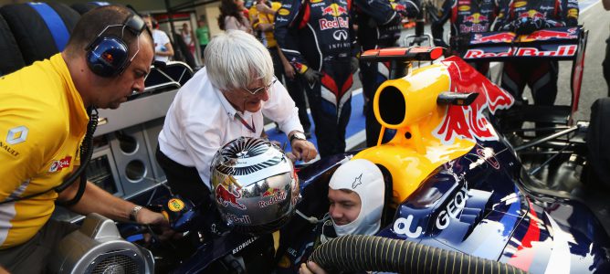 Bernie Ecclestone y Sebastian Vettel