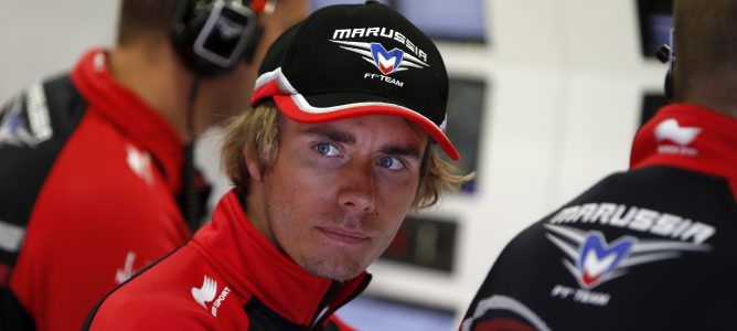 Charles Pic en el muro de Marussia