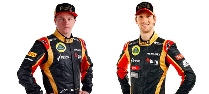 Kimi Räikkönen y Romain Grosjean, pilotos titulares de Lotus en 2013