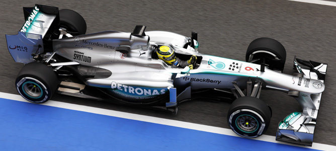 Nico Rosberg con Mercedes en Montmeló