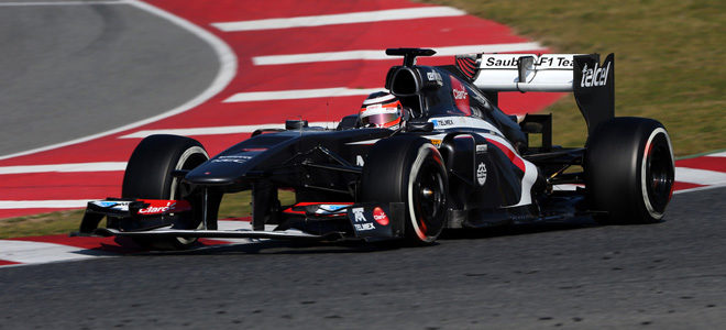 Nico Hülkenberg con el Sauber C32 en los test de Montmeló