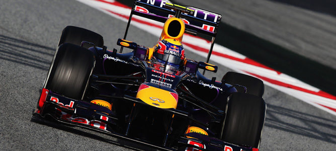 Mark Webber en los test de Barcelona con Red Bull
