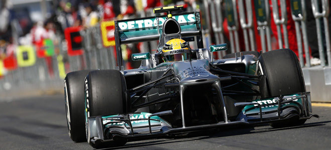 Lewis Hamilton con Mercedes en Australia 2013