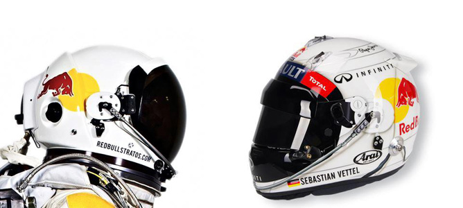 Sebastian Vettel rinde tributo a Felix Baumgartner con su casco