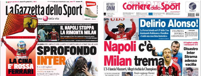 El fútbol arrincona la victoria de Fernando Alonso en la prensa deportiva
