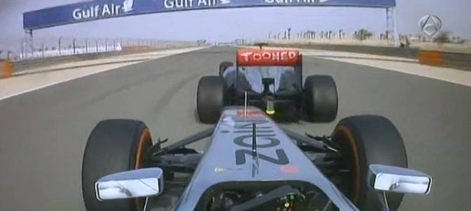 Perez al rebufo de Button