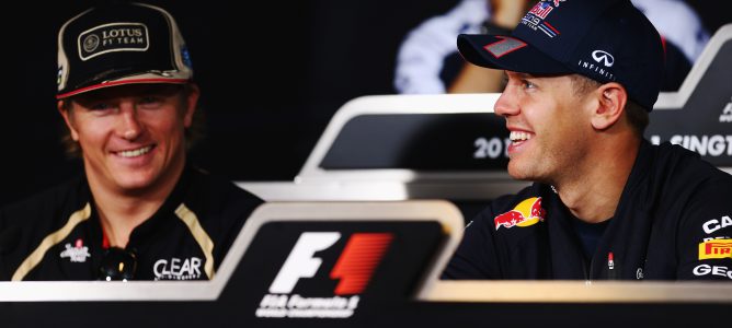 Vettel y Räikkönen en rueda de prensa