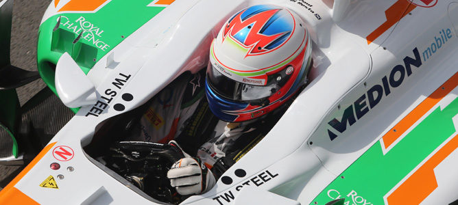 Paul di Resta en su Force India en Silverstone 2013