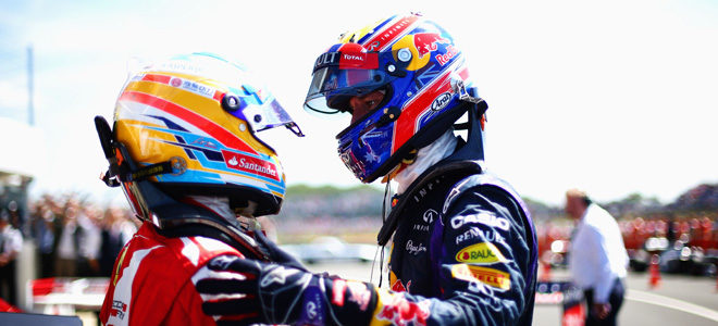 Fernando Alonso y Mark Webber subieron al podio en Silverstone