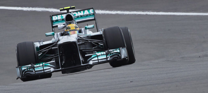 Lewis Hamilton en los libres de Alemania 2013 con Mercedes
