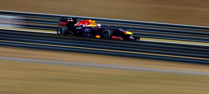 Sebastian Vettel durante los libres de Hungría 2013, Red Bull