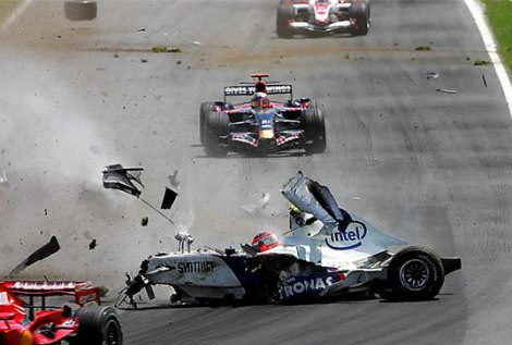Espectacular accidente de Robert Kubica en el Gran Premio de Canadá