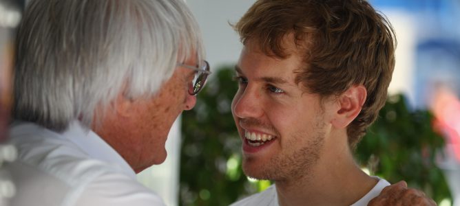 Ecclestone y Vettel, juntos en Brasil