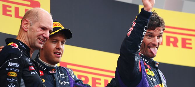 Webber y Vettel en el podio de Monza