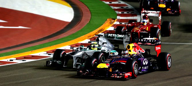 Sebastian Vettel tras la salida en Singapur