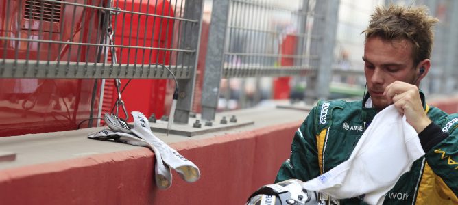 Giedo van der Garde en la parrilla del GP de India