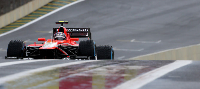 Rodolfo González con Marussia en los primeros libres de Interlagos