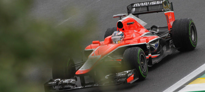 Jules Bianchi rueda con el Marussia en Interlagos