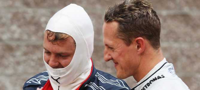 Schumacher, sobre Sebastian Vettel: "Me alegro de no ser su compañero de equipo"
