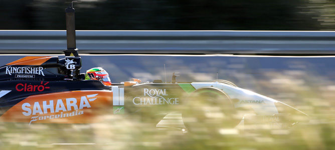Sergio Pérez pilota el Force India VJM06 en Jerez