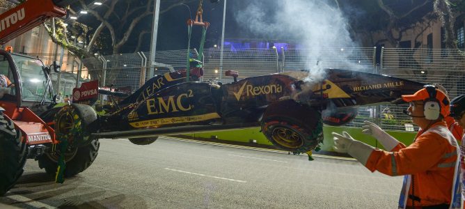Pastor Maldonado estrenará chasis tras su accidente en los Libres 2 en Singapur