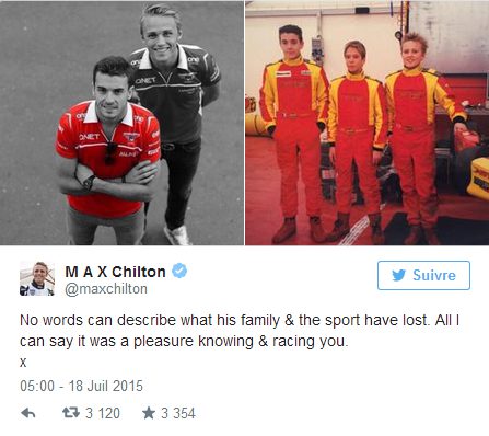 Los pilotos se despiden de Jules Bianchi en las redes sociales