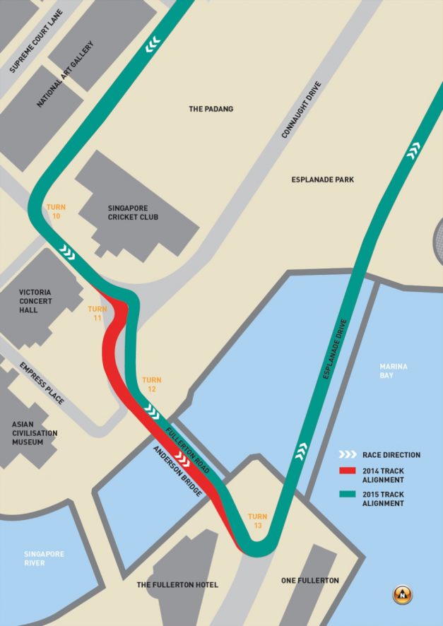 El circuito de Singapur modifica su trazado para propiciar los adelantamientos