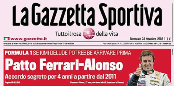 'La Gazzetta dello Sport' le toma el pelo a los españoles: "Pacto Ferrari-Alonso"
