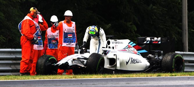 Felipe Massa tras chocar en Q1: "En condiciones así estas cosas pueden suceder"