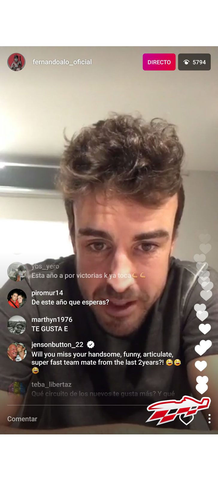 Alonso y Button en Instagram