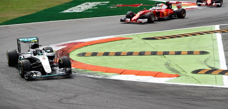 Rosberg y Vettel en el Gran Premio de Italia