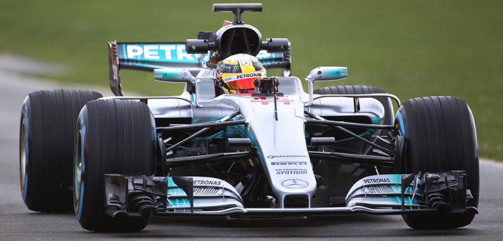 El esteno del Mercedes W08 a los mandos de Lewis Hamilton