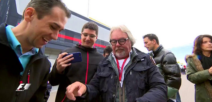 Keke Rosberg de visita en las pruebas de Barcelona