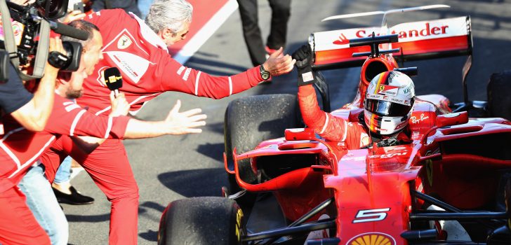 Vettel celebrando victoria