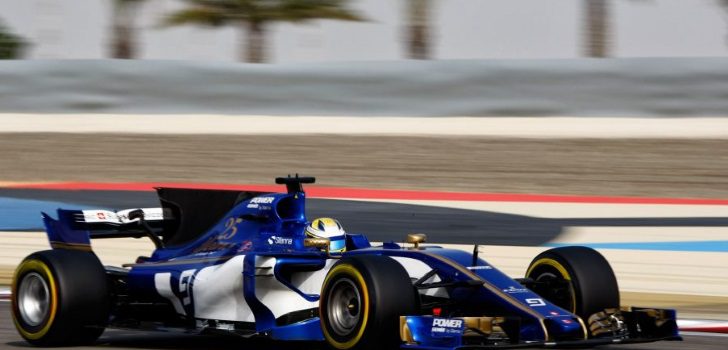 Marcus Ericsson durante los test celebrados después del GP Baréin 2017