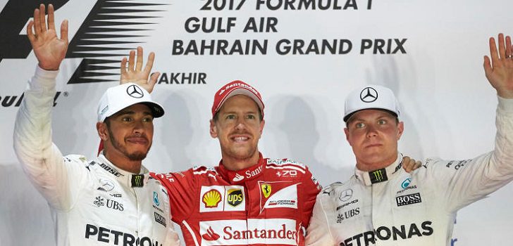 Vettel, Hamilton y Bottas