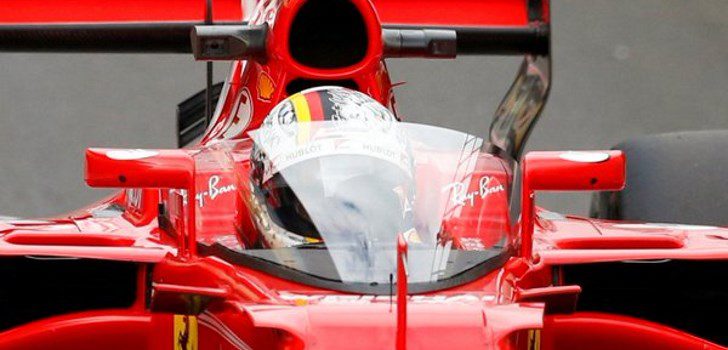 Vettel con el 'Shield'