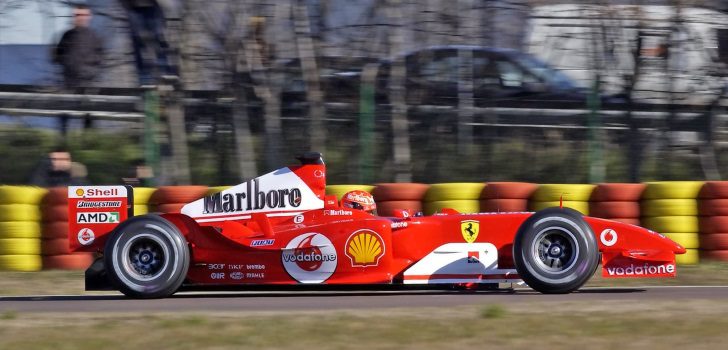 Michael Schumacher probando en Fiorano